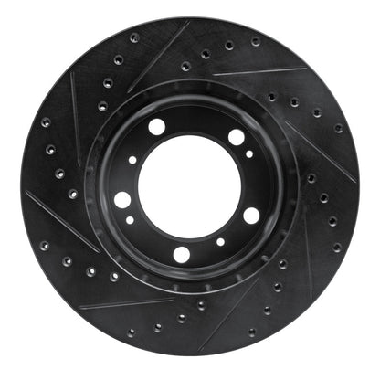 R1 Concepts R1 97-04 Porsche Boxster Front Right Drilled & Slotted Black Brake Rotor