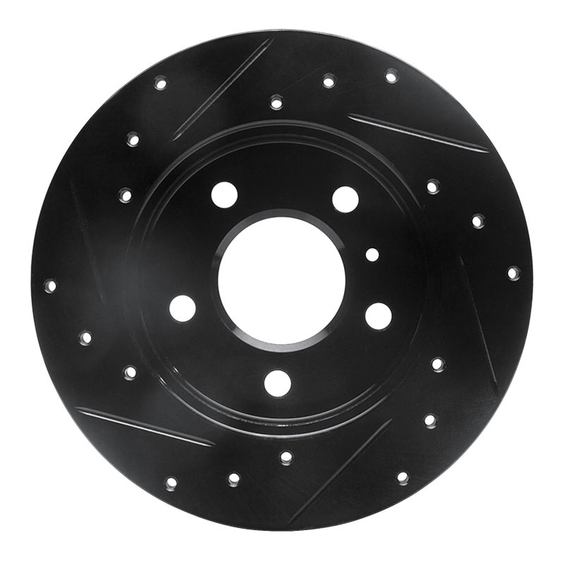 R1 Concepts R1 04-16 Buick Allure Rear Right Drilled & Slotted Black Brake Rotor