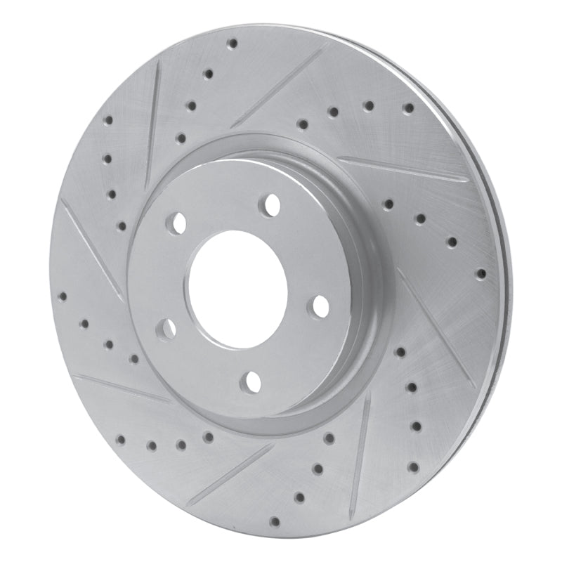 R1 Concepts R1 88-91 Mazda 929 Front Left Drilled & Slotted Silver Brake Rotor