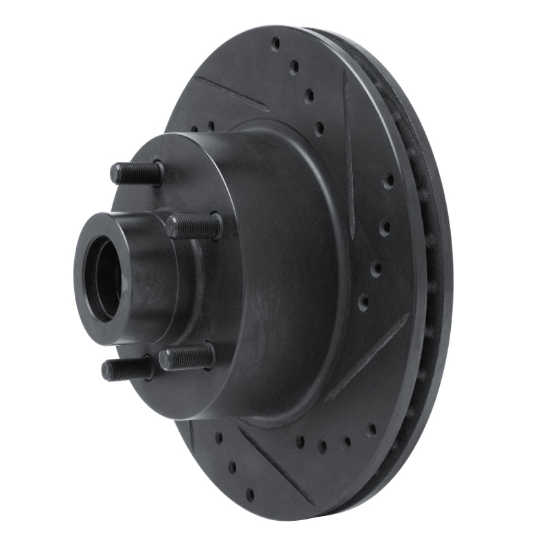 R1 Concepts R1 70-72 Dodge Charger Front Right Drilled & Slotted Black Brake Rotor