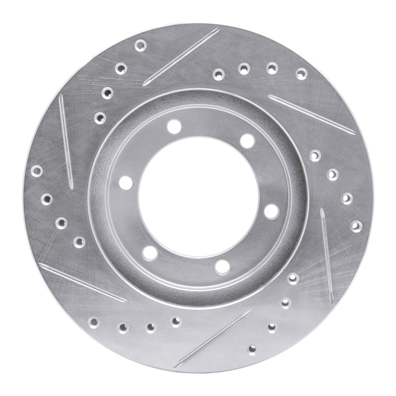 R1 Concepts R1 98-15 Nissan NP300 (Mexico) Front Right Drilled & Slotted Silver Brake Rotor
