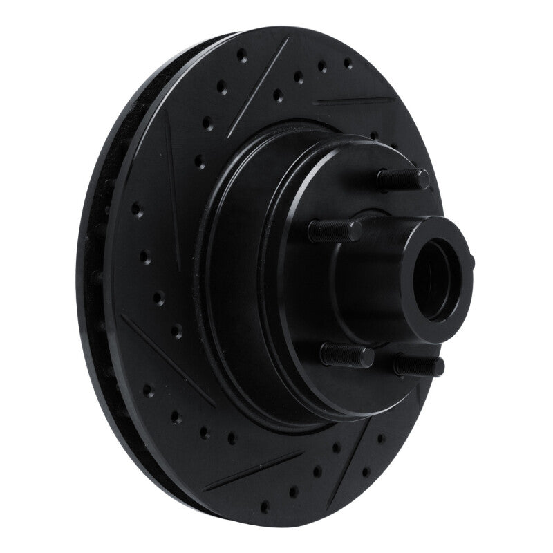 R1 Concepts R1 74-84 Chrysler Imperial Front Left Drilled & Slotted Black Brake Rotor