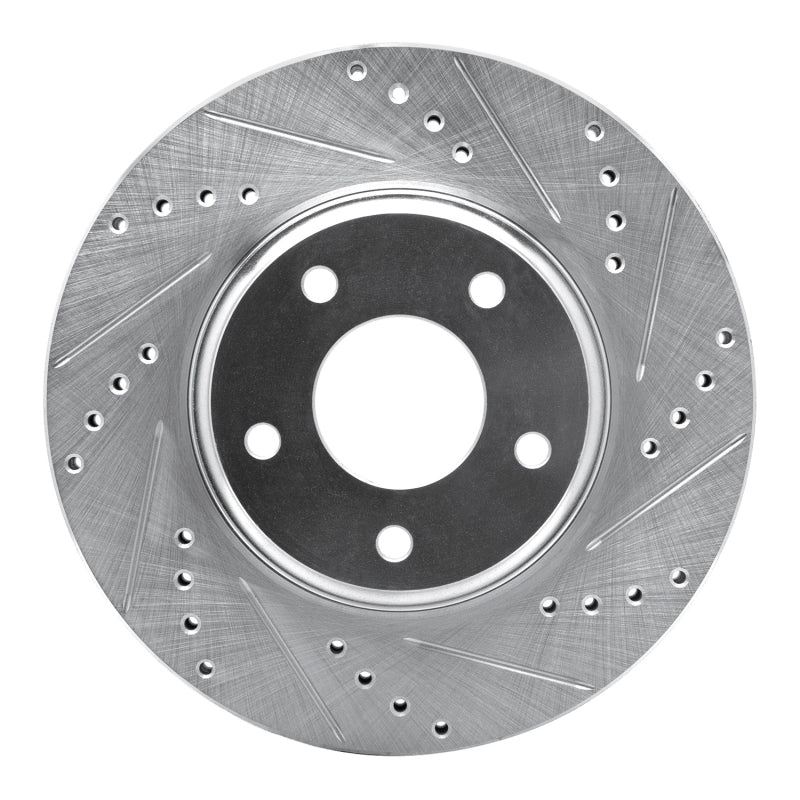 R1 Concepts R1 02-06 Infiniti I35 Front Right Drilled & Slotted Silver Brake Rotor