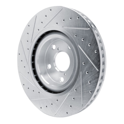 R1 Concepts R1 11-25 Lexus GS450H Right Front Drilled & Slotted Silver Brake Rotor