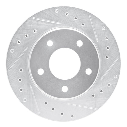 R1 Concepts R1 88-96 Buick Regal Front Right Drilled & Slotted Silver Brake Rotor