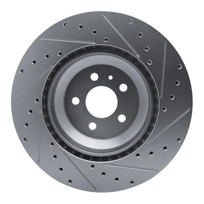 R1 Concepts R1 17-25 Tesla Model 3 Front Left Drilled & Slotted Silver Brake Rotor