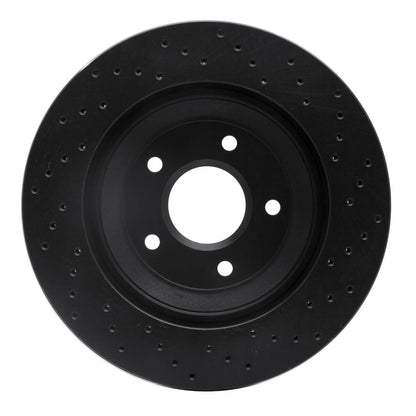 R1 Concepts R1 97-9 Chevrolet Corvette Right Front Drilled Black Brake Rotor