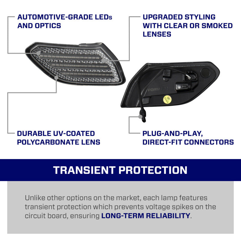 Form Lighting 2018 Wrangler JL LED Sidemarkers Smoked (Pair)