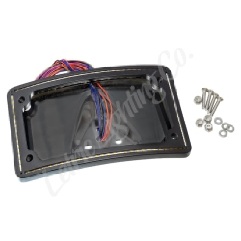 Letric Lighting 04-13 Sportster Perfect Plate Light Black Curved License Plate Frame