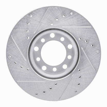R1 Concepts R1 79-85 Mercedes-Benz 300SD Front Right Drilled & Slotted Silver Brake Rotor