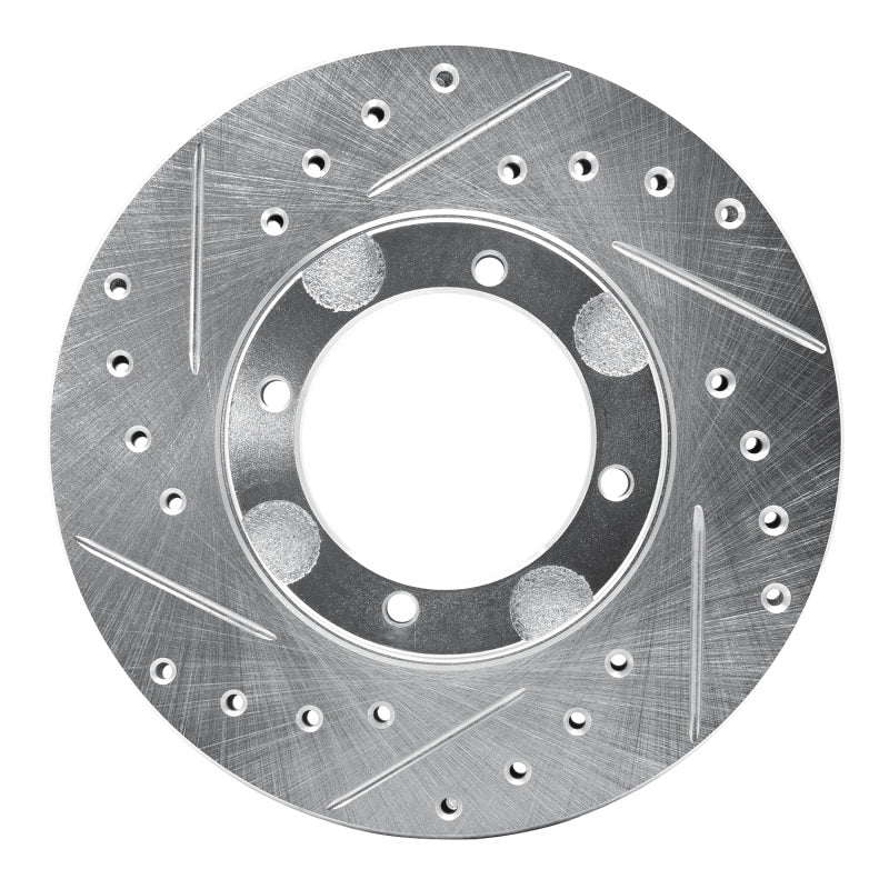 R1 Concepts R1 87-99 Hyundai Accent Front Left Drilled & Slotted Silver Brake Rotor