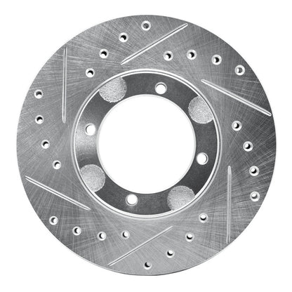 R1 Concepts R1 87-99 Hyundai Accent Front Left Drilled & Slotted Silver Brake Rotor