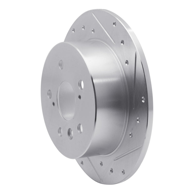R1 Concepts R1 12-18 Lexus ES300H Rear Right Drilled & Slotted Silver Brake Rotor