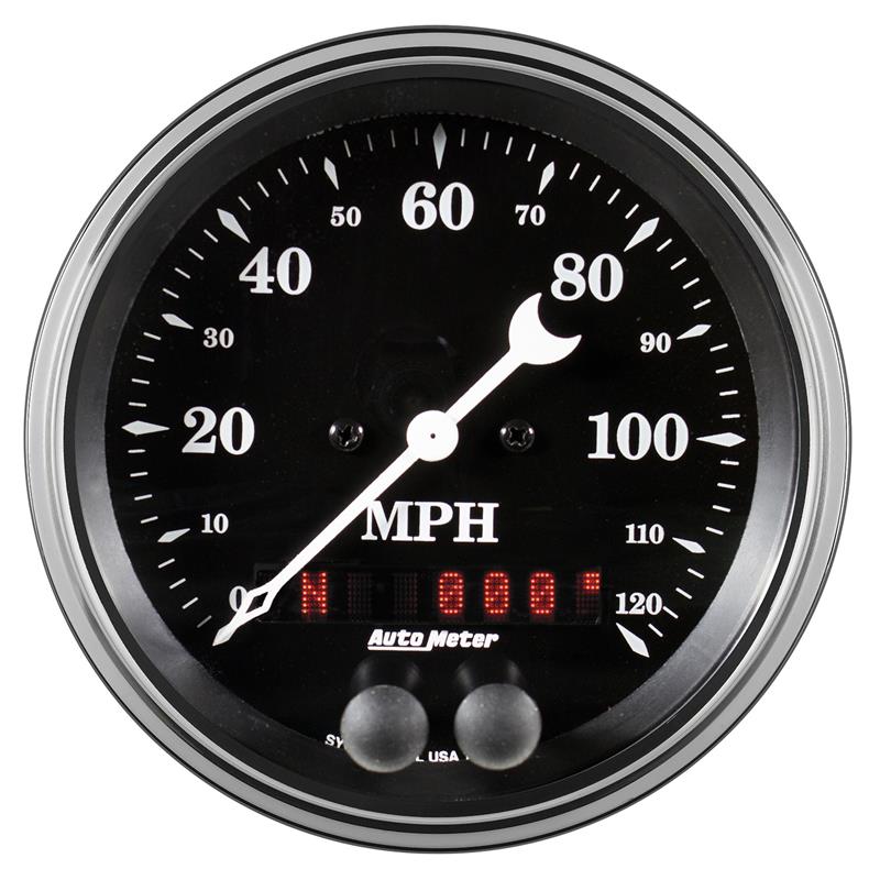 AutoMeter Auto Meter Gauge Speedometer 3 3/8in 120mph GPS Old Tyme Black