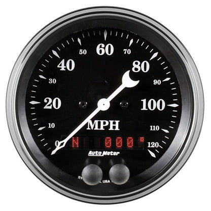 AutoMeter Auto Meter Gauge Speedometer 3 3/8in 120mph GPS Old Tyme Black