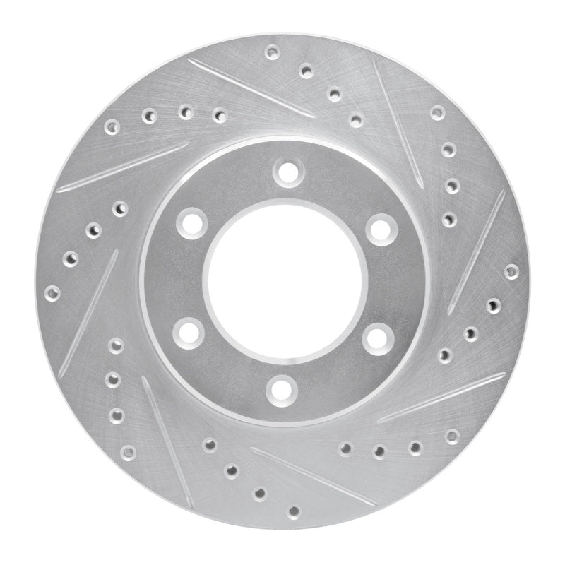 R1 Concepts R1 93-98 Toyota T100 Front Right Drilled & Slotted Silver Brake Rotor