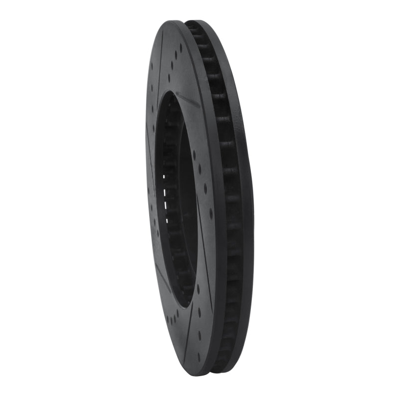 R1 Concepts R1 04-11 Mitsubishi Endeavor Front Right Drilled & Slotted Black Brake Rotor