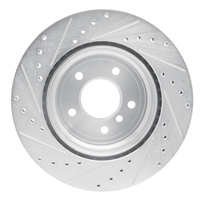 R1 Concepts R1 08-13 BMW 135I Rear Right Drilled & Slotted Silver Brake Rotor
