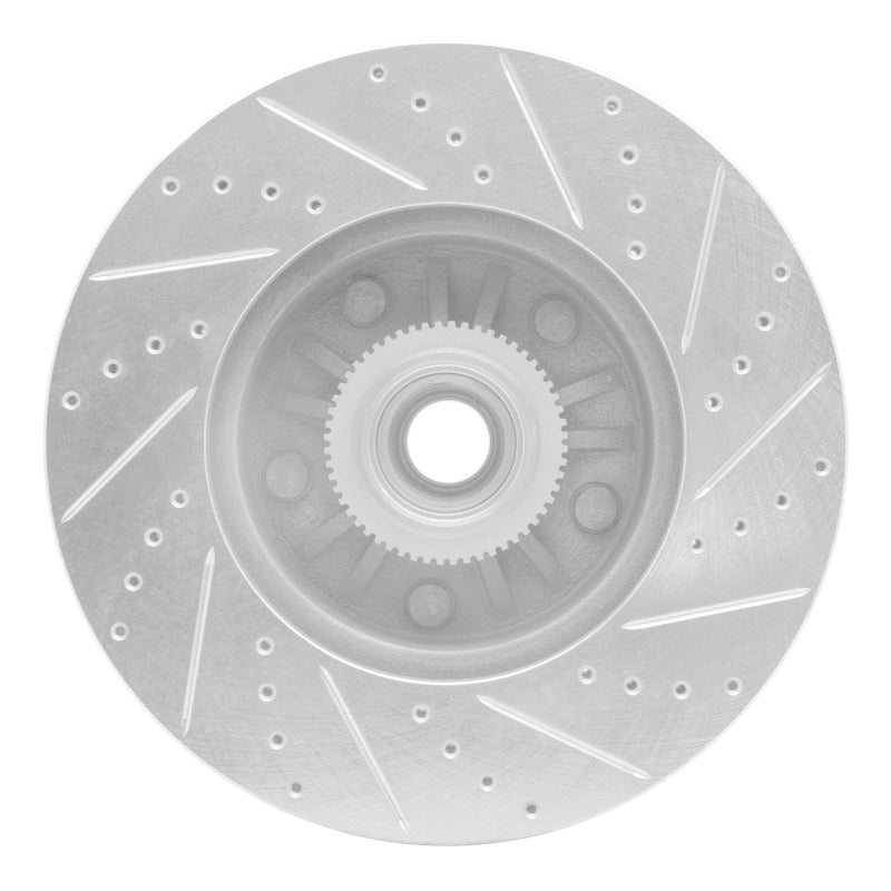 R1 Concepts R1 04-06 Ford E-150 Front Left Drilled & Slotted Silver Brake Rotor