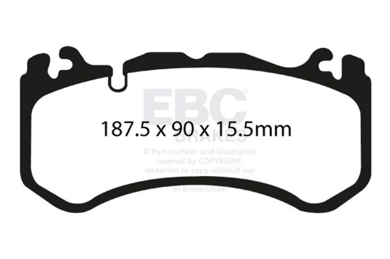 EBC Racing 13-14 Audi RS7 4.0L Twin Turbo (Cast Iron Rotors w/Round Weights) RP-X Front Brake Pads
