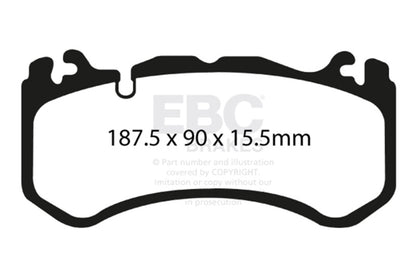 EBC Racing 13-14 Audi RS7 4.0L Twin Turbo (Cast Iron Rotors w/Round Weights) RP-X Front Brake Pads