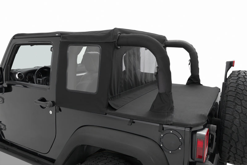 Bestop 07-18 Jeep Wrangler JK 2-Door Halftop Soft Top (Black Diamond)