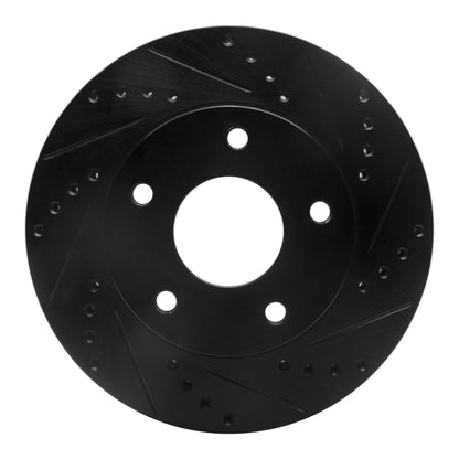 R1 Concepts R1 97-05 Chevrolet S10 Front Right Drilled & Slotted Black Brake Rotor