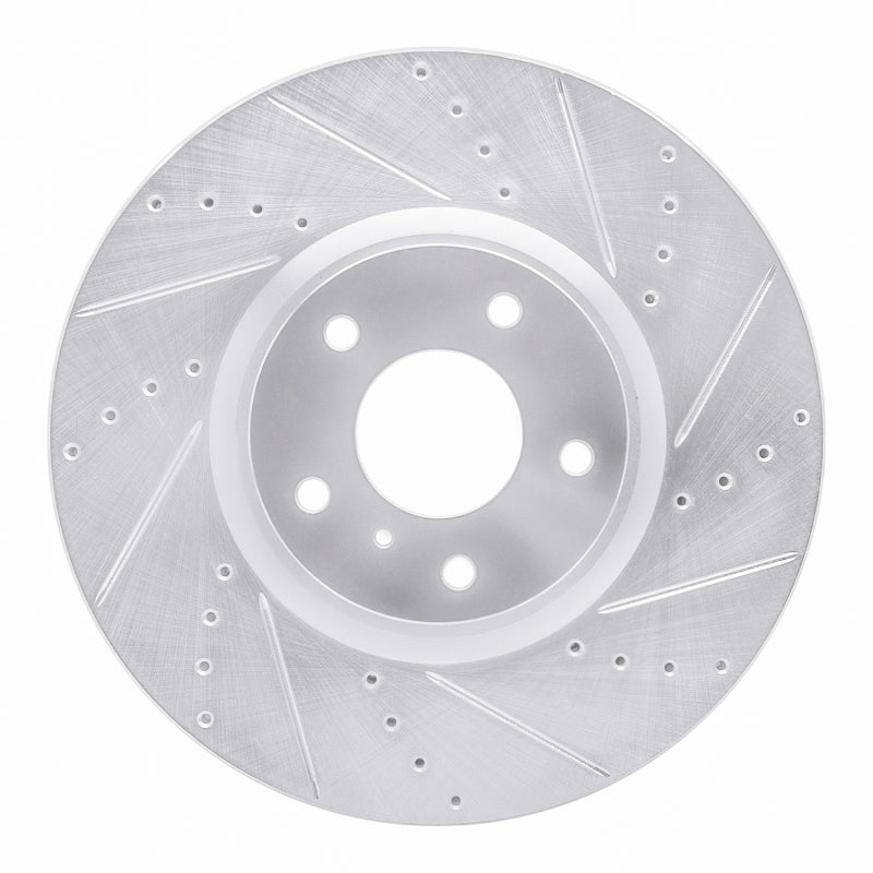 R1 Concepts R1 07-15 Infiniti G35 Front Right Drilled & Slotted Silver Brake Rotor