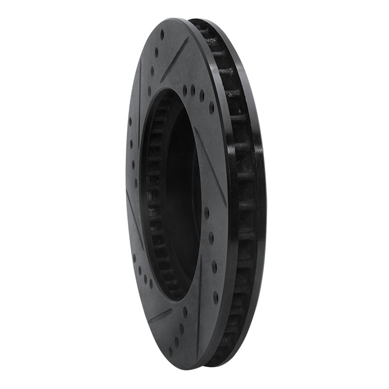 R1 Concepts R1 94-00 Toyota Celica Front Right Drilled & Slotted Black Brake Rotor