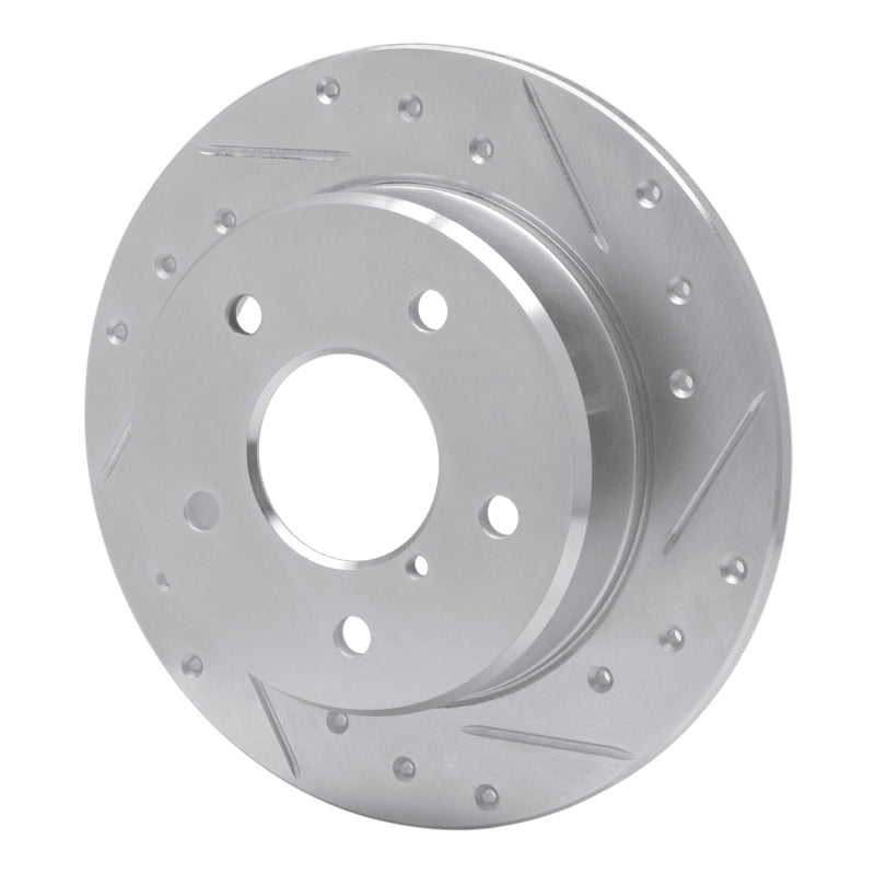 R1 Concepts R1 89-91 Mazda RX-7 Rear Right Drilled & Slotted Silver Brake Rotor