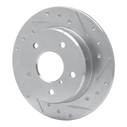 R1 Concepts R1 89-91 Mazda RX-7 Rear Right Drilled & Slotted Silver Brake Rotor