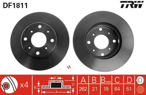 TRW MOTO DF1811 Brake Disc