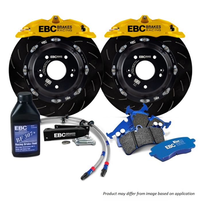EBC BBK012YEL1 Big Brake Kit Front 355x32mm Curved Slotted Apollo4 Yellow