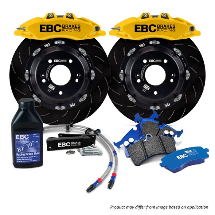 EBC BBK035YEL1 Big Brake Kit Front 380x36mm Curved Slotted Apollo6 Yellow