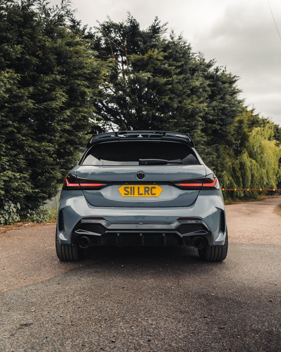 Zaero ZA-F4X-PRE-LCI-DE-DF BMW M135I 128TI 120D 120I DUAL EXIT F40 EVO-1 GLOSS BLACK REAR DIFFUSER