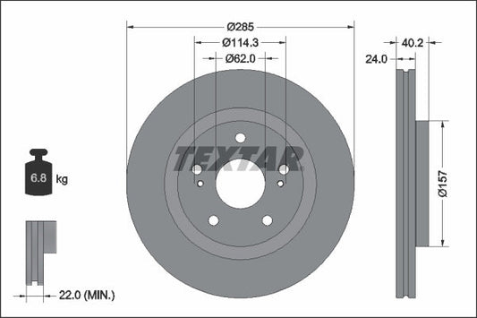 TEXTAR 92337303 Brake Disc