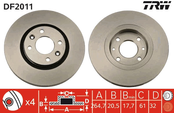 TRW MOTO DF2011 Brake Disc