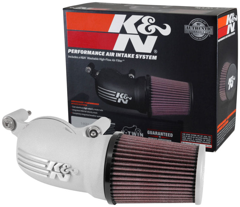 K&N Engineering K&N 01-17 Harley-Davidson Softail / Dyna FI Performance Air Intake System Silver