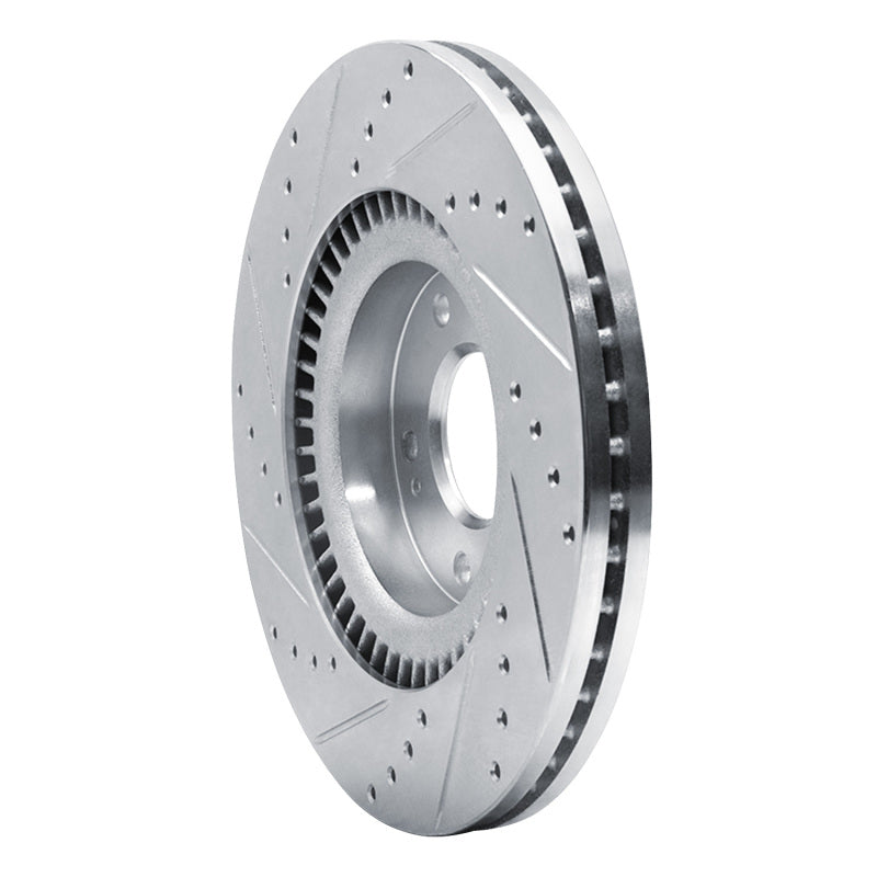 R1 Concepts R1 17-20 Kia Cadenza Front Right Drilled & Slotted Silver Brake Rotor