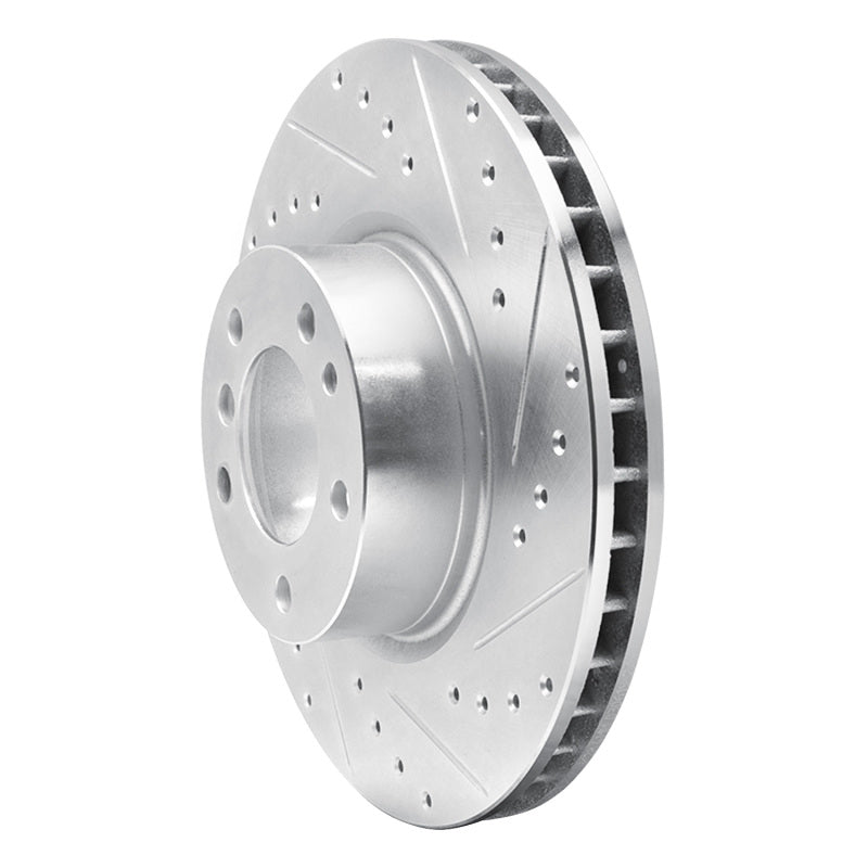 R1 Concepts R1 93-97 BMW 840CI Front Right Drilled & Slotted Silver Brake Rotor