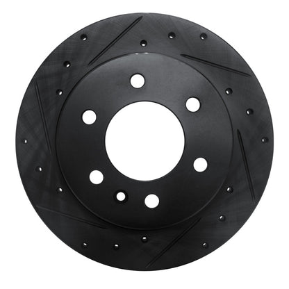 R1 Concepts R1 19-25 Freightliner SprintER 1500 Rear Left Drilled & Slotted Black Brake Rotor