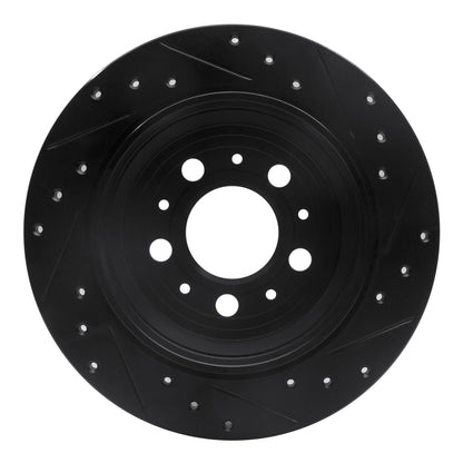 R1 Concepts R1 99-09 Volvo V70 Rear Left Drilled & Slotted Black Brake Rotor