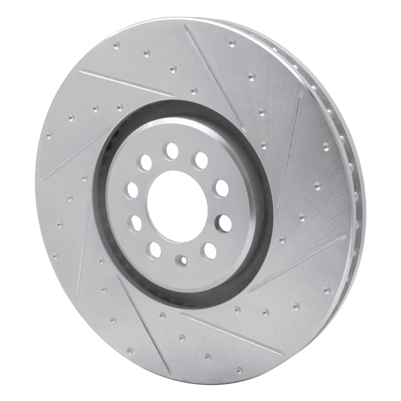 R1 Concepts R1 04-06 Audi TT Quattro Right Front Drilled & Slotted Silver Brake Rotor