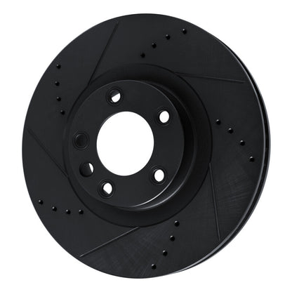 R1 Concepts R1 11-18 Porsche Cayenne Right Front Drilled & Slotted Black Brake Rotor