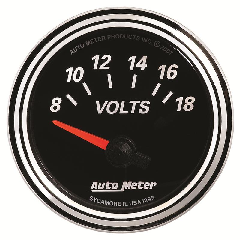 Autometer Designer Black II 52mm 18V Voltmeter Gauge