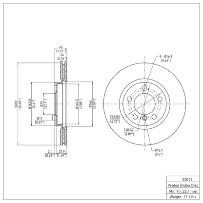 DFC 11-16 Mini Cooper Countryman Front Brake Rotor