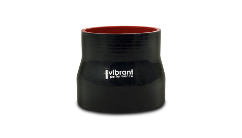 Vibrant 4 Ply Reinforced Silicone Transition Connector - 2.5in I.D. x 2.75in I.D. x 3in long (BLACK)
