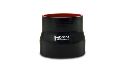 Vibrant 4 Ply Reinforced Silicone Transition Connector - 2.5in I.D. x 2.75in I.D. x 3in long (BLACK)