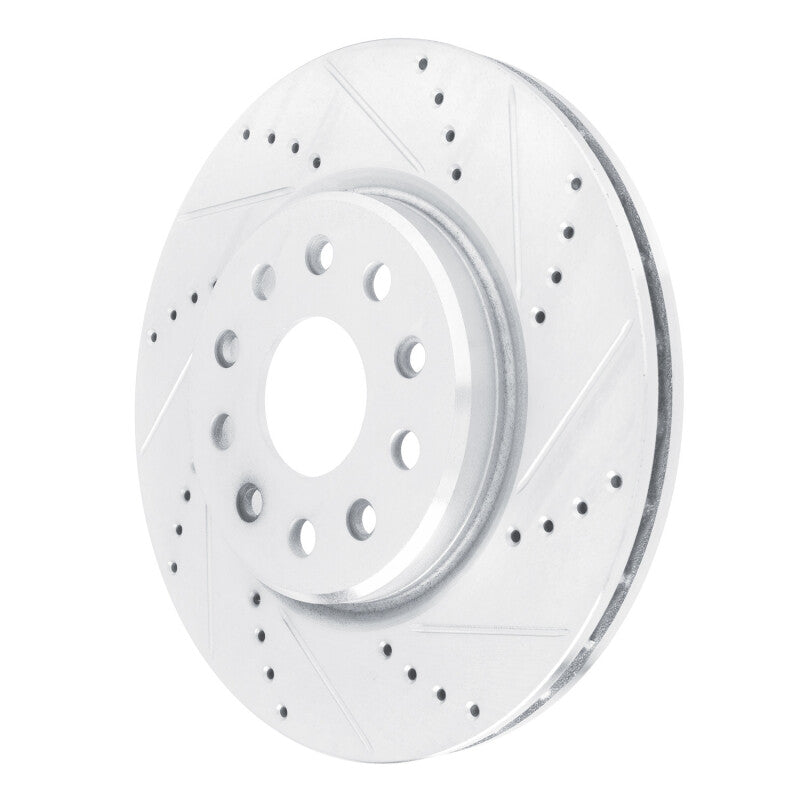 R1 Concepts R1 22-25 Jeep Grand Cherokee Front Right Drilled & Slotted Silver Brake Rotor