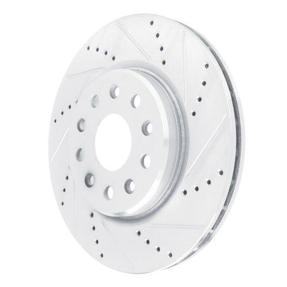 R1 Concepts R1 22-25 Jeep Grand Cherokee Front Right Drilled & Slotted Silver Brake Rotor